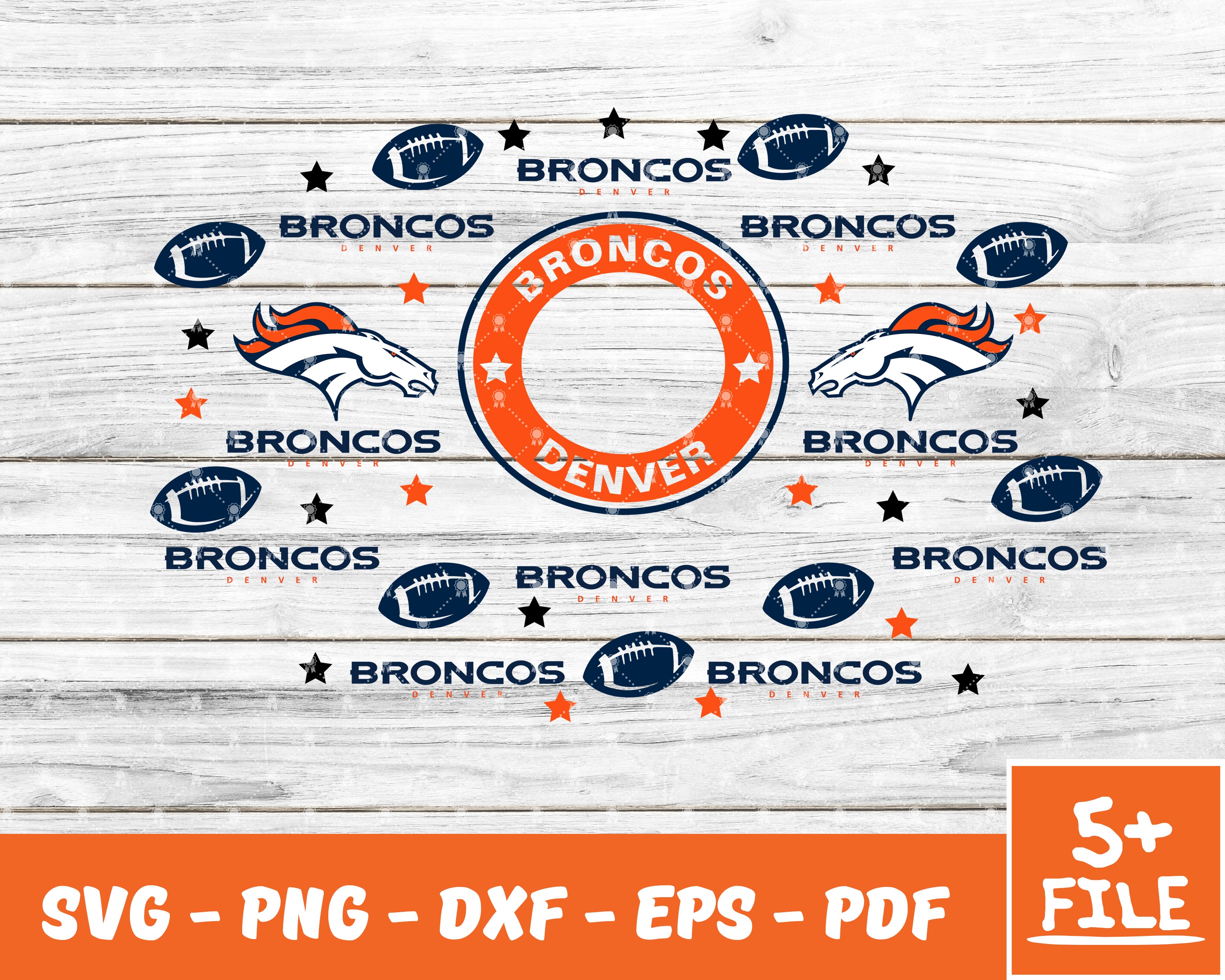 Denver Broncos NFL Christmas Logo SVG Graphic Design File