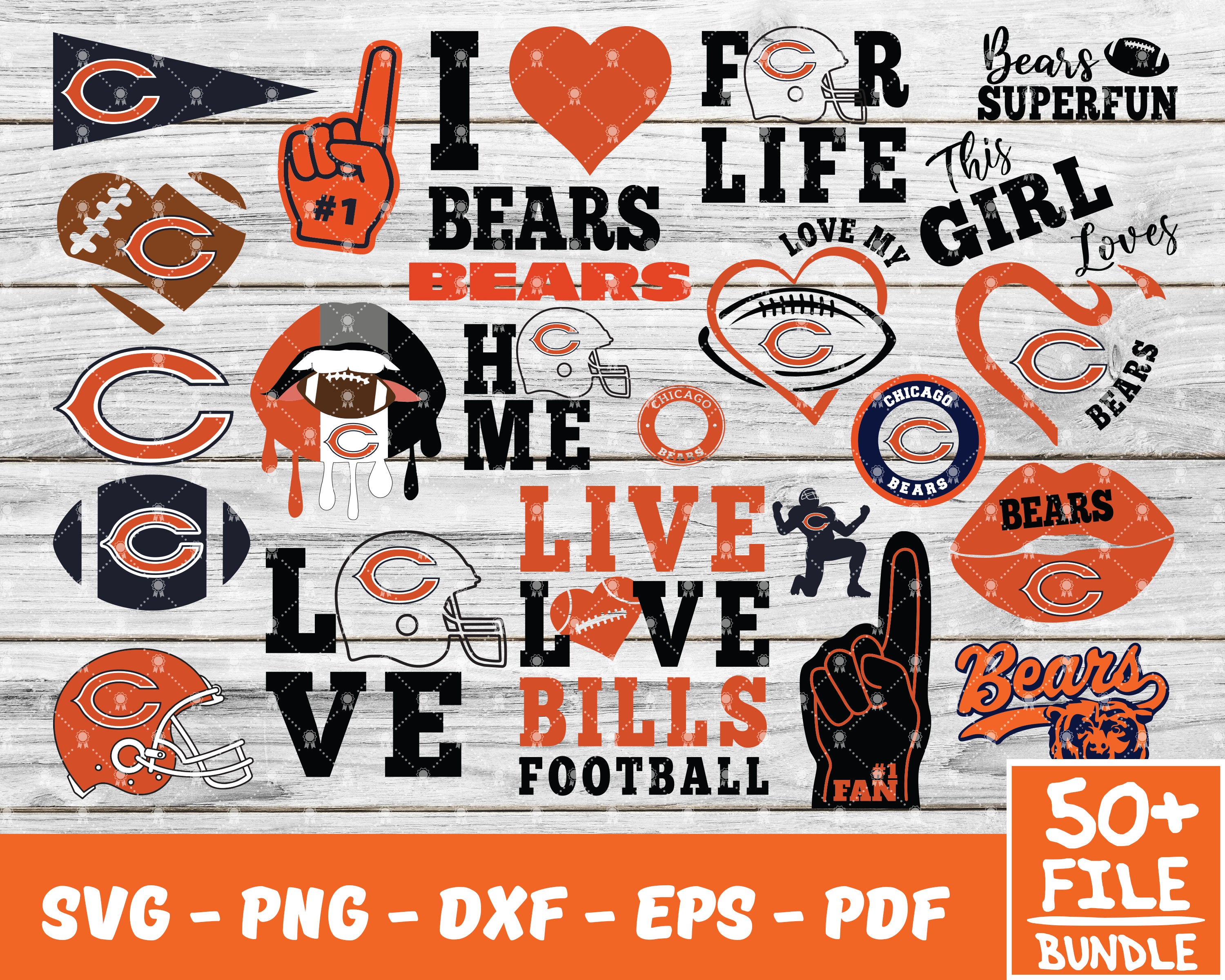 Chicago Bears NFL Christmas Logo SVG Download File