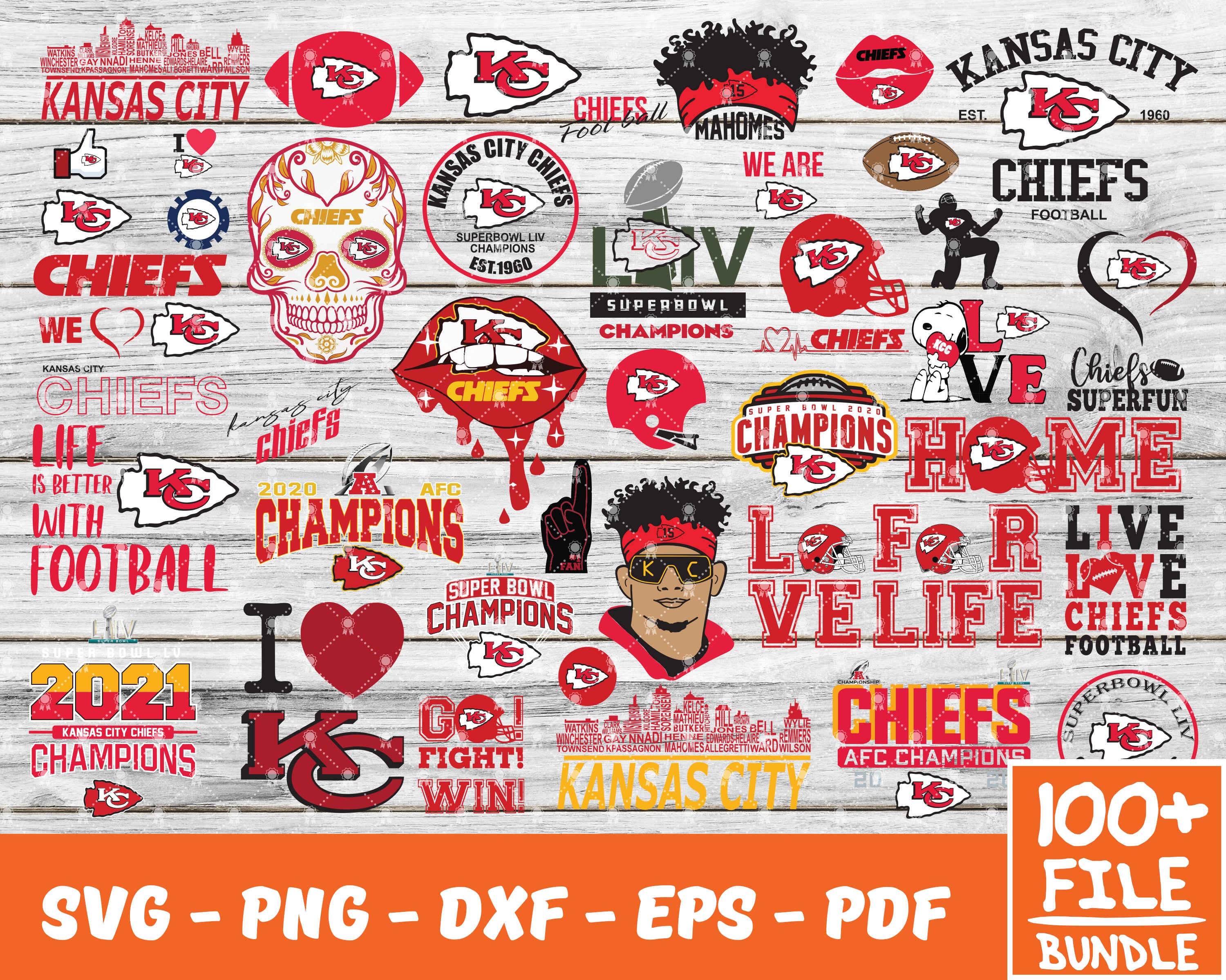 2023 Kansas City Chiefs Afc Champions SVG Cutting Files