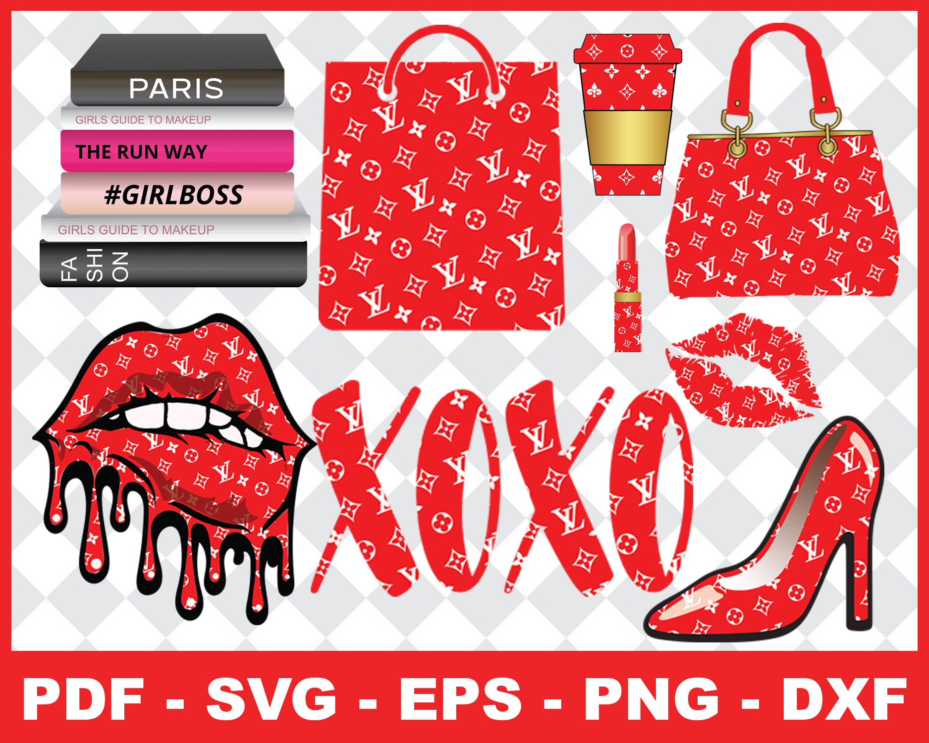 XoXo Louis Vuitton Pattern SVG