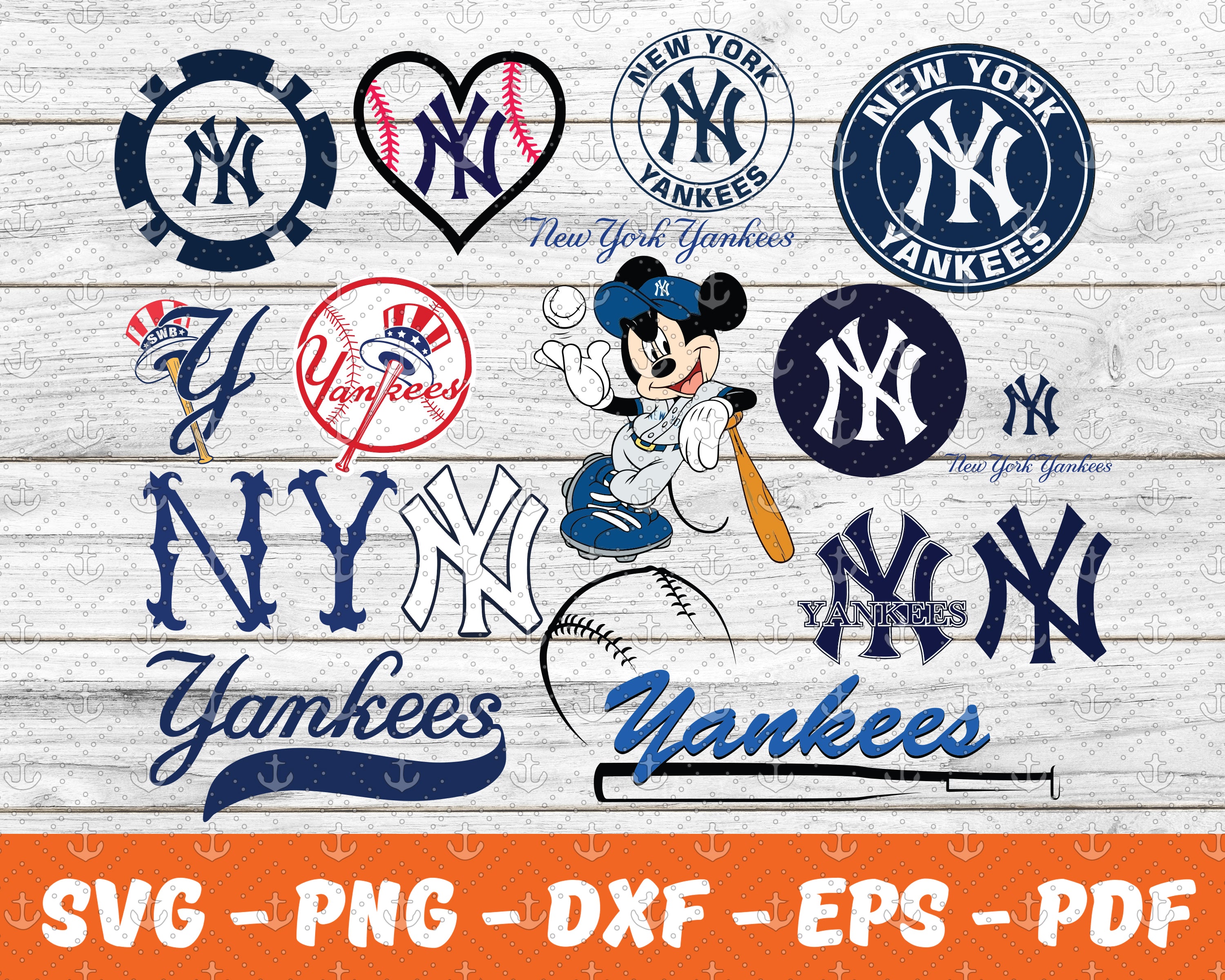 New York Yankees Logo Bundle SVG, New York Yankees