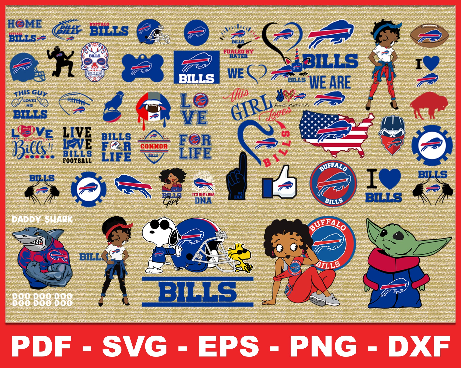 Buffalo Bills Bundle Logo SVG, PNG, EPS, DXF, PDF, Football, NFL Team