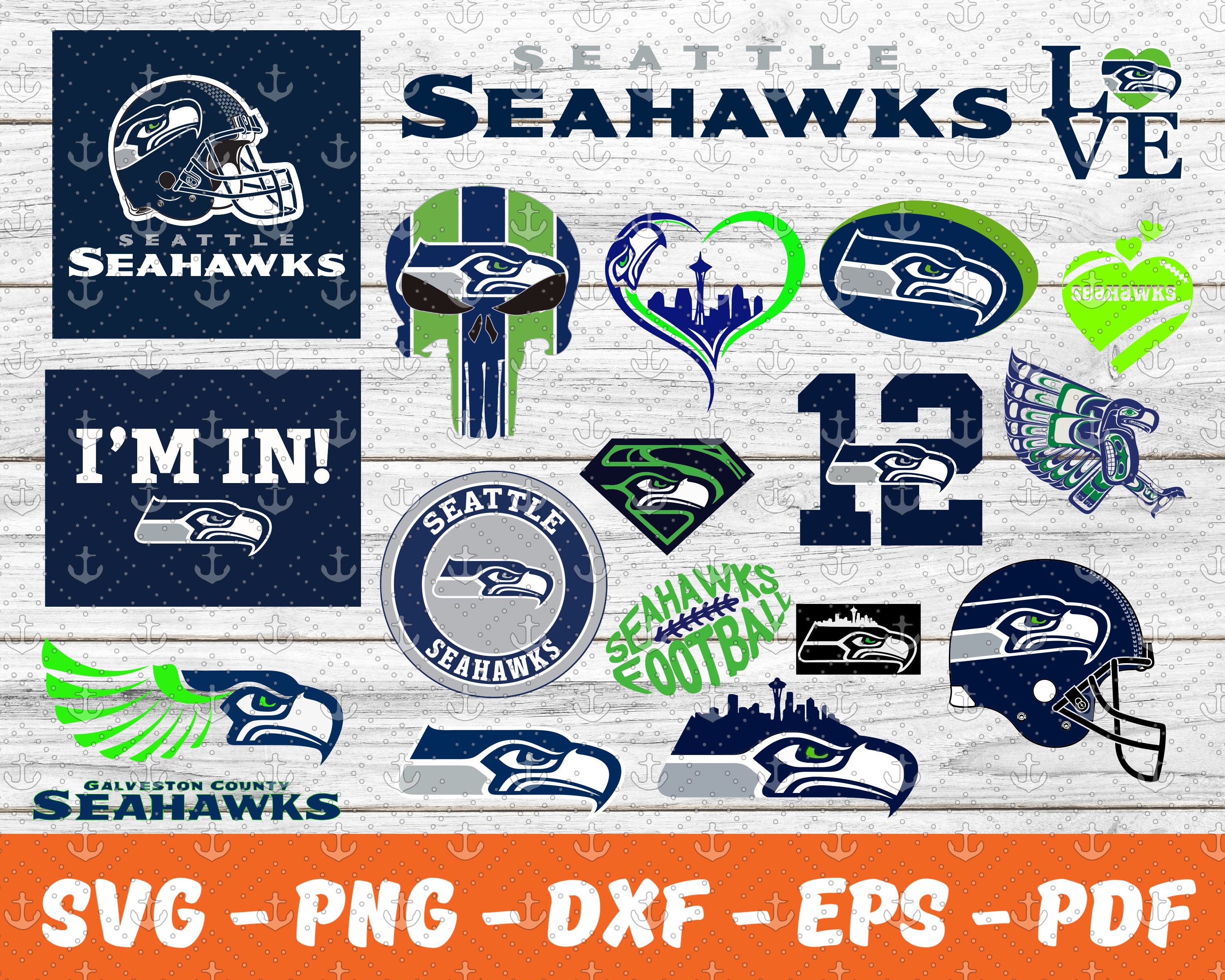 Seattle Seahawks Christmas NFL Logo SVG Cutting Digital File