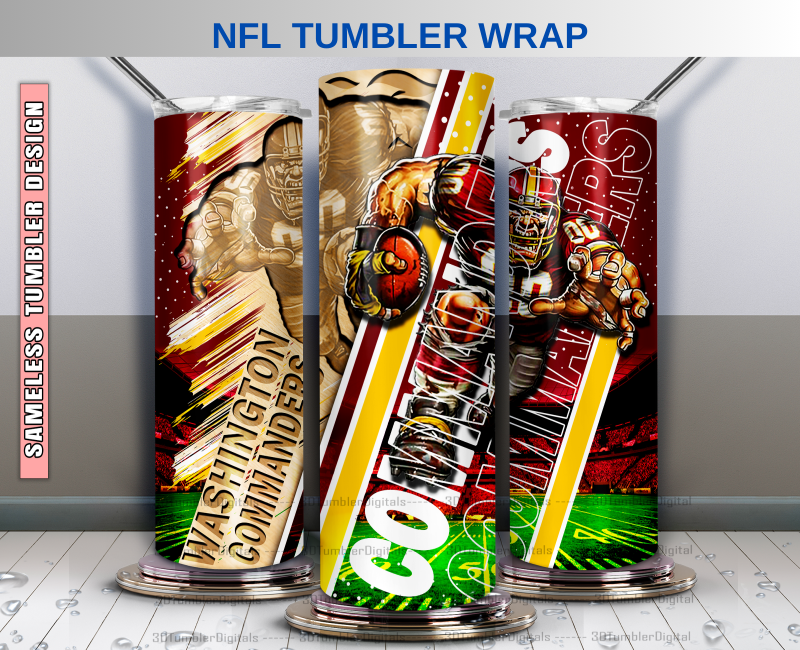 Washington Tumbler Wrap , Nfl Wood Mascot Tumbler Wrap, Nfl Mascot