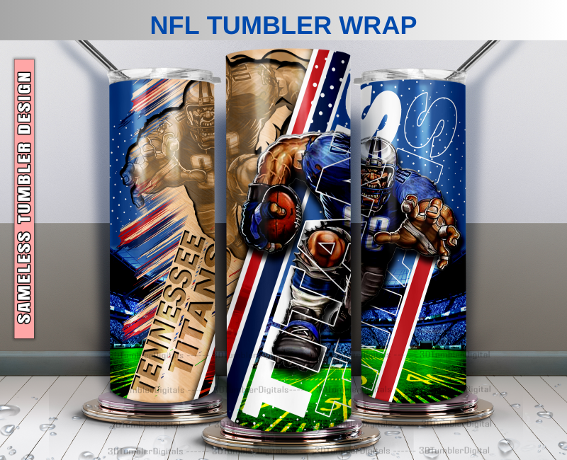 Titans Tumbler Wrap , Nfl Wood Mascot Tumbler Wrap, Nfl Mascot