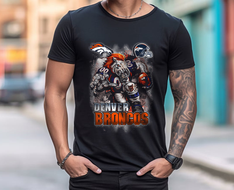 As Is- Retro Nfl Denver Broncos Jersey Style T-shirt