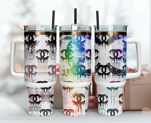 Chanel Tumbler Wrap 40oz,Tumbler Wrap with Logo Fashion - Instant PNG File  101