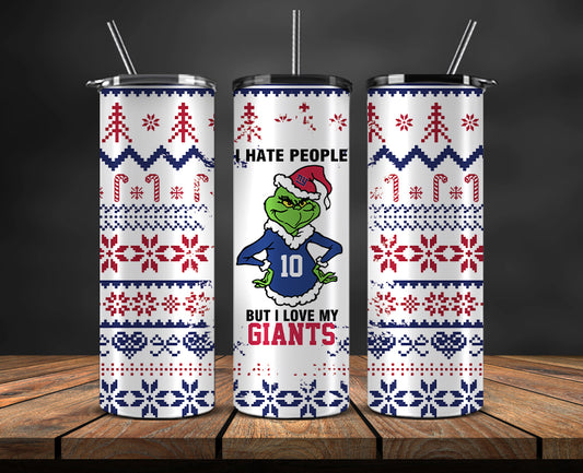 New York Giants Christmas Tumbler Png,NFL Merry Christmas Png, NFL Christmas Tumbler Wrap 113