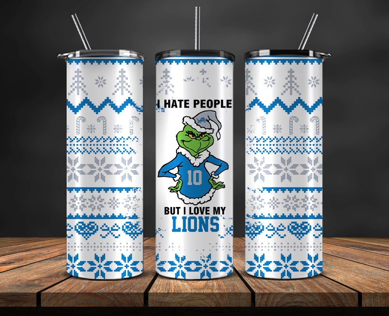 Detroit Lions Christmas Tumbler Png,NFL Merry Christmas Png, NFL Christmas Tumbler Wrap 116