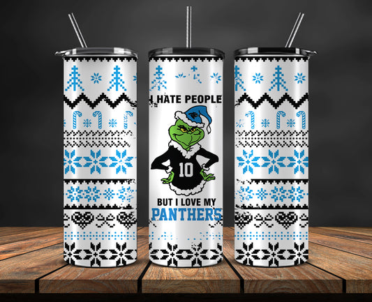 Carolina Panthers Christmas Tumbler Png,NFL Merry Christmas Png, NFL Christmas Tumbler Wrap 118