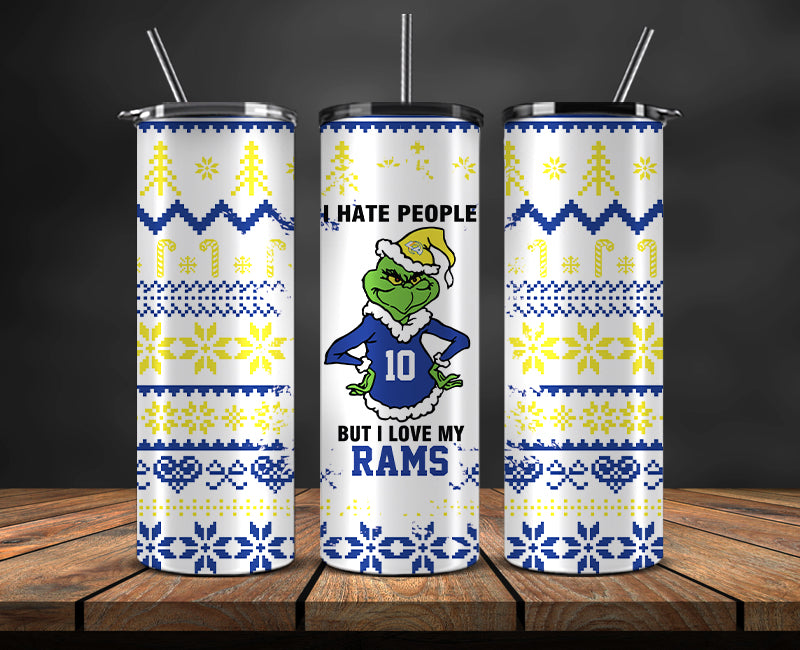 Los Angeles Rams Christmas Tumbler Png,NFL Merry Christmas Png, NFL Christmas Tumbler Wrap 121