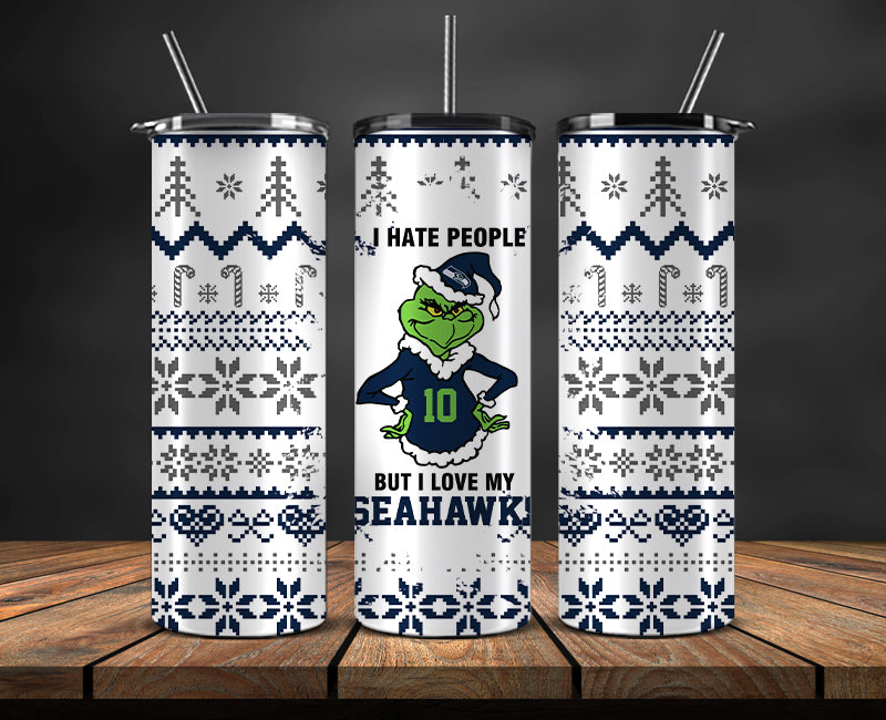 Seattle Seahawks Christmas Tumbler Png,NFL Merry Christmas Png, NFL Christmas Tumbler Wrap 124