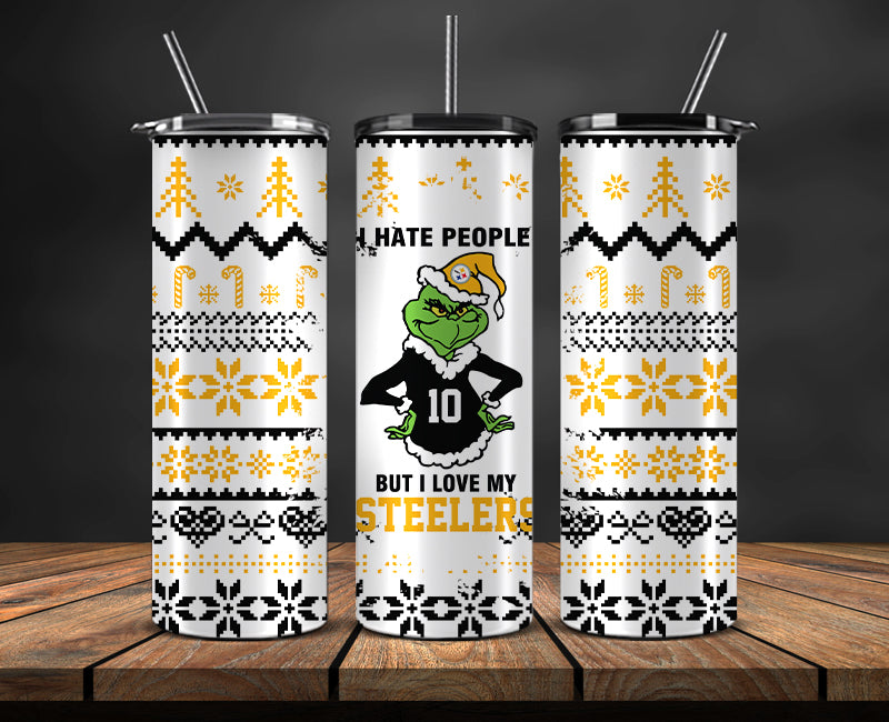 Pittsburgh Steelers Christmas Tumbler Png,NFL Merry Christmas Png, NFL Christmas Tumbler Wrap 125