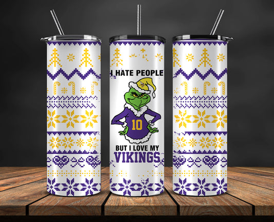 Minnesota Vikings Christmas Tumbler Png,NFL Merry Christmas Png, NFL Christmas Tumbler Wrap 128