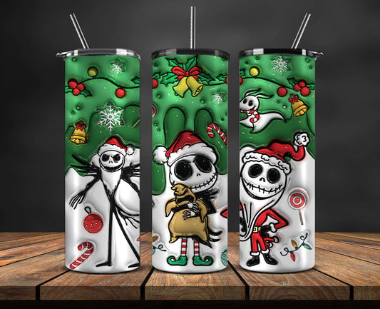 Christmas 20oz Tumbler Wrap PNG, Christmas 3D Inflated Puffy Tumbler Wrap Png, Grinchmas 20oz Png 140