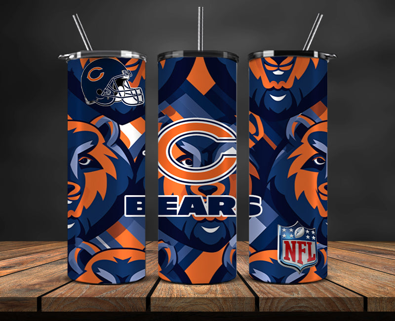 Chicago Bears Tumbler, Bears Logo Tumbler,NFL Season 2023, Design 167