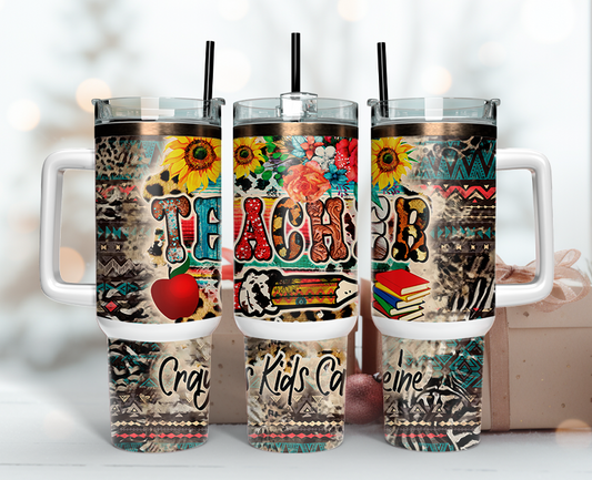 Teacher Tumbler Wrap 40oz, Teacher Tumbler Png 16