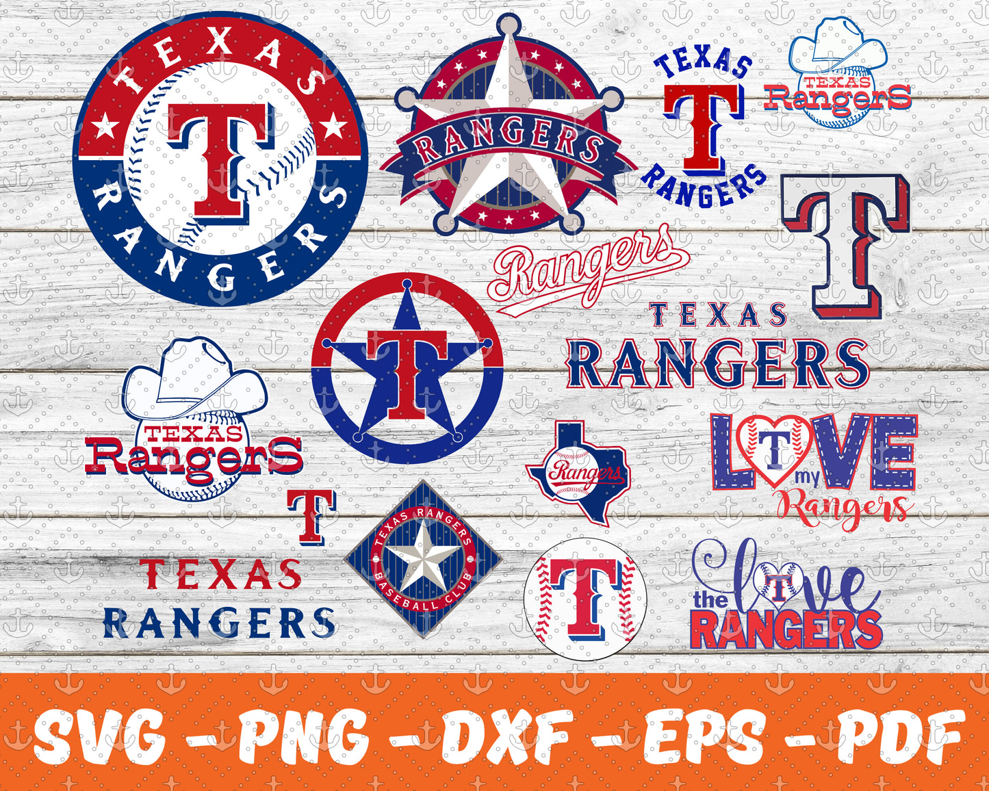 TEXAS RANGERS SVG FILE BUNDLE