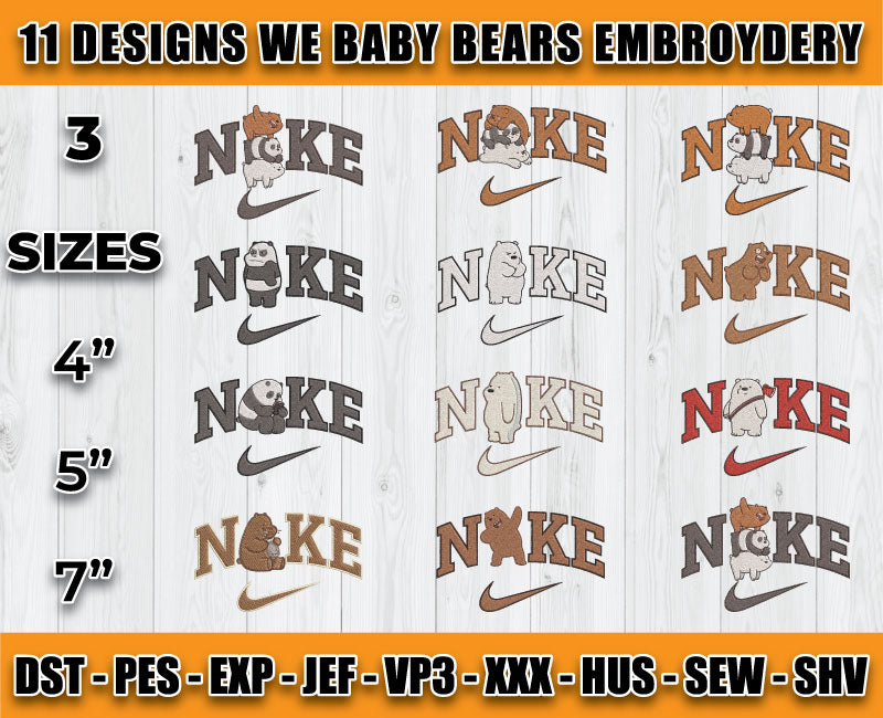 11 Design We Baby Embroidery, Bundle Cartoon Embroidery 01