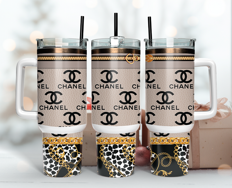 Chanel Tumbler Wrap 40oz,Tumbler Wrap with Logo Fashion - Instant PNG File  20