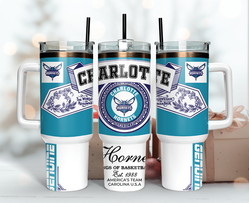 Charlotte Hornets Tumbler Wrap 40oz, Nba Tumbler Wrap 40oz