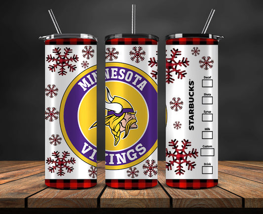 Minnesota Vikings Christmas Tumbler Png,NFL Merry Christmas Png, NFL Christmas Tumbler Wrap 21