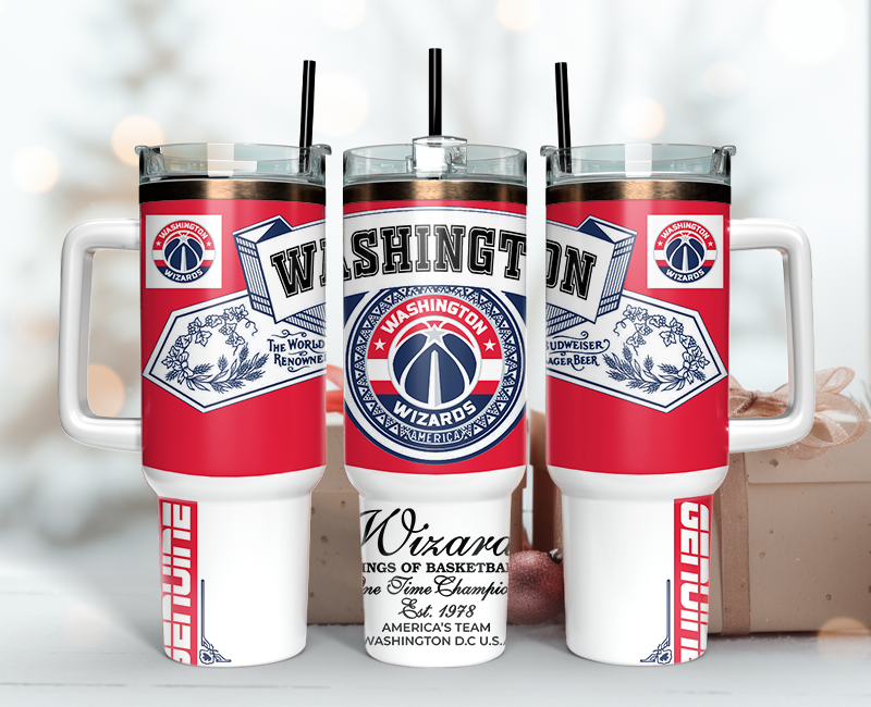 Washington Wizards Tumbler Wrap 40oz, Nba Tumbler Wrap 40oz