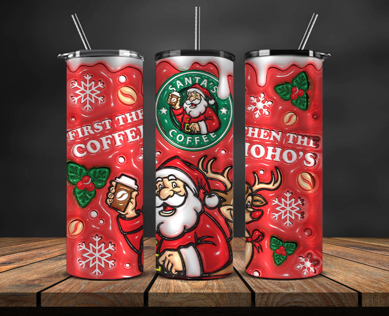 Christmas 20oz Tumbler Wrap PNG, Christmas 3D Inflated Puffy Tumbler Wrap Png, Grinchmas 20oz Png 23