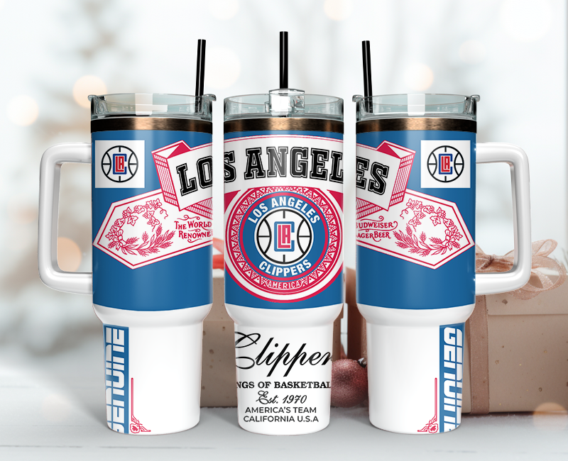 Los Angeles Clippers Tumbler Wrap 40oz, Nba Tumbler Wrap 40oz