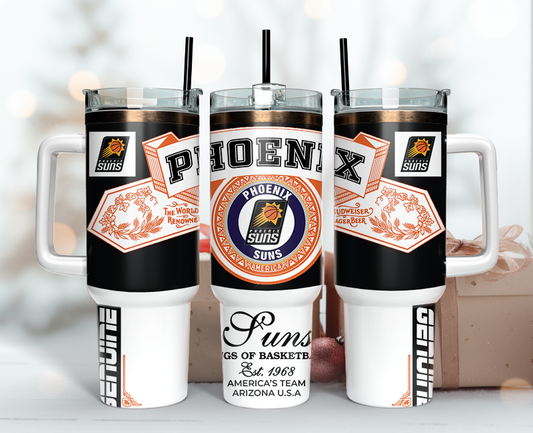 Phoenix Suns Tumbler Wrap 40oz, Nba Tumbler Wrap 40oz