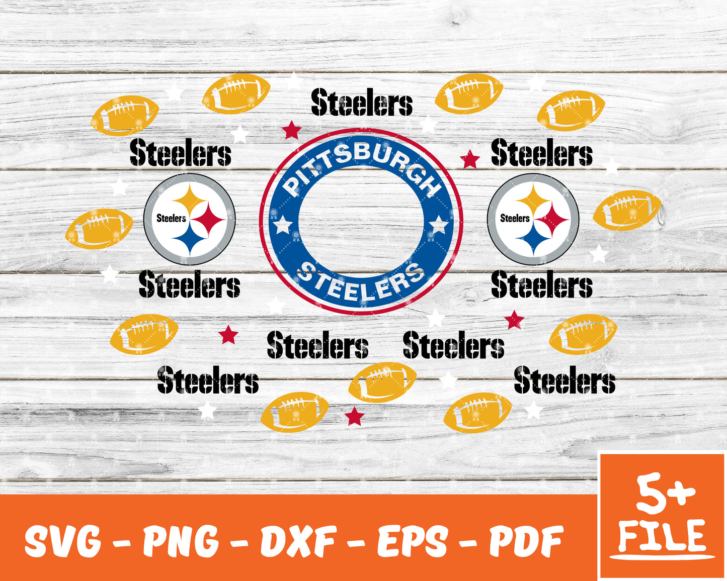 Pittsburgh Steelers Full Wrap Template Svg, Cup Wrap Coffee 28