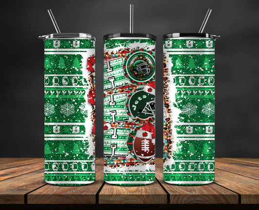 New York Jets Christmas Ho Ho Ho Tumbler Wrap,  NFL Patterns Christmas Png 29