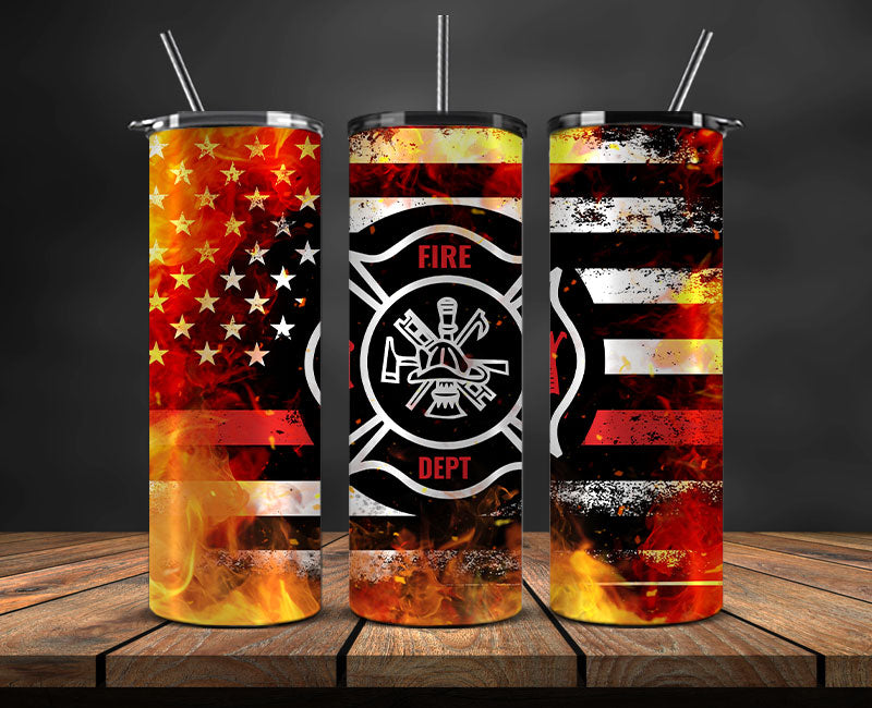 Firefighter Tumbler Wrap , Fire Rescue Fireman 02