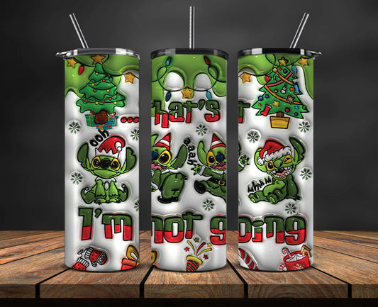 Christmas 20oz Tumbler Wrap PNG, Christmas 3D Inflated Puffy Tumbler Wrap Png, Grinchmas 20oz Png 313