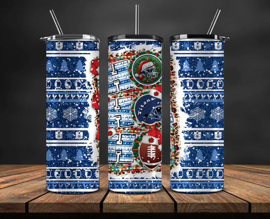 Tennessee Titans Christmas Ho Ho Ho Tumbler Wrap,  NFL Patterns Christmas Png 31