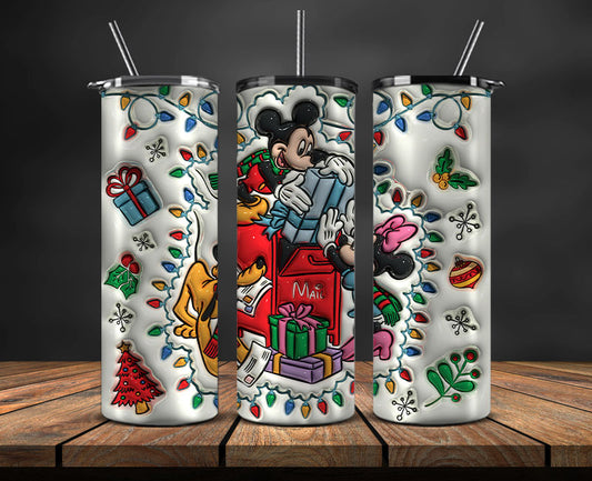 Christmas 20oz Tumbler Wrap PNG, Christmas 3D Inflated Puffy Tumbler Wrap Png, Grinchmas 20oz Png  345