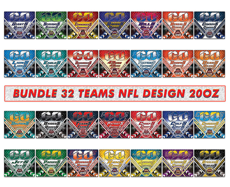 Bundle 32 Team Football Tumbler Png Design, Nfl Tumbler Wrap 34