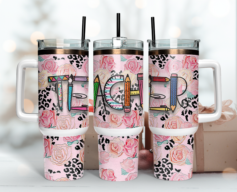 Teacher Tumbler Wrap 40oz, Teacher Tumbler Png 36