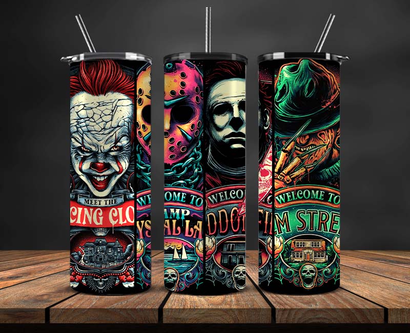 Horror Movies Tumbler Wrap ,Halloween Tumbler Wrap 36