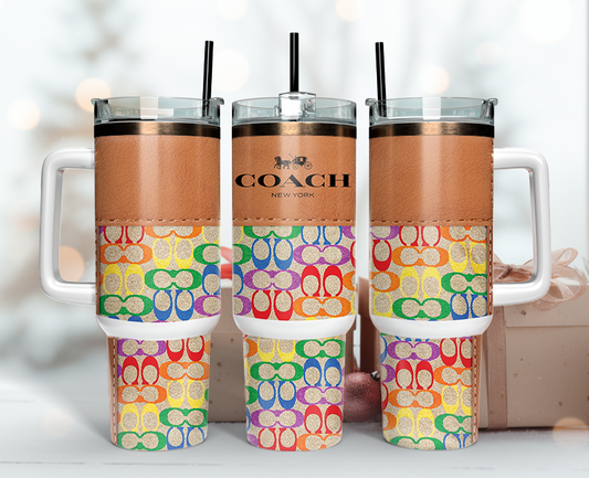 Coach Tumbler Wrap 40oz,Tumbler Wrap with Logo Fashion - Instant PNG File  40