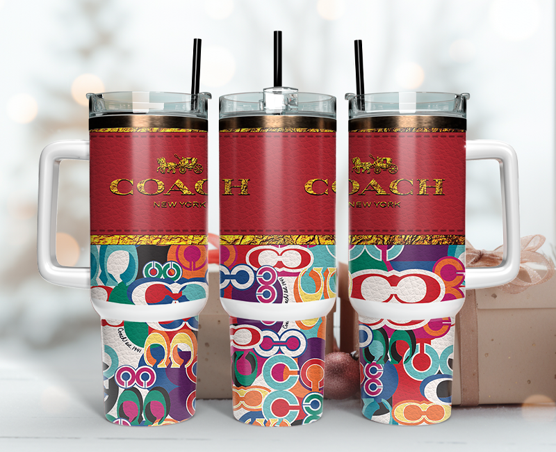 Coach Tumbler Wrap 40oz,Tumbler Wrap with Logo Fashion - Instant PNG File  42