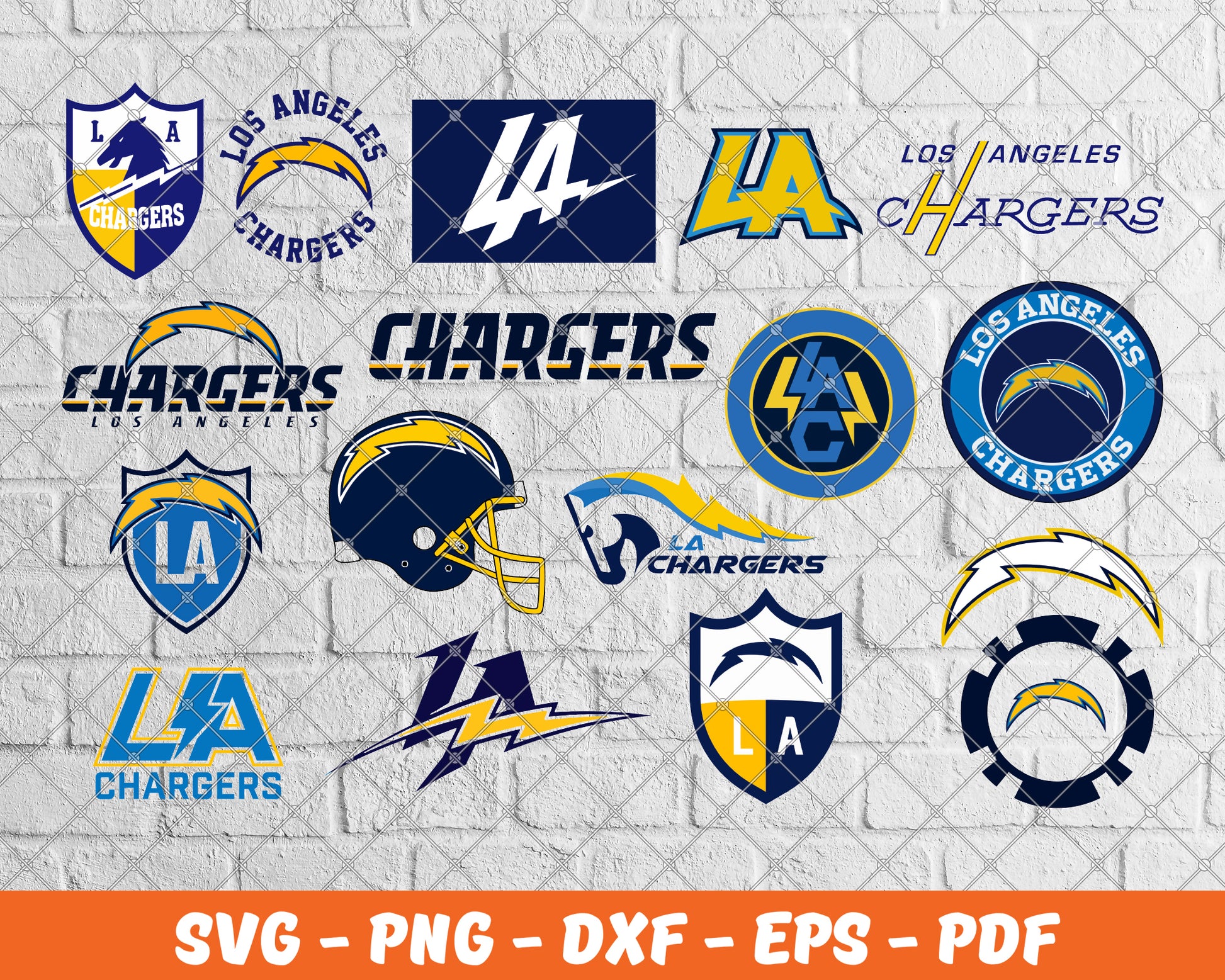 Los Angeles Chargers Bundle Svg File, Football Team Logo Svg