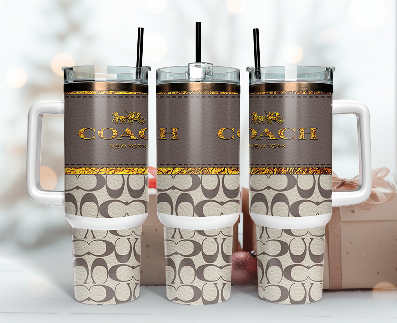 Coach Tumbler Wrap 40oz,Tumbler Wrap with Logo Fashion - Instant PNG File  44