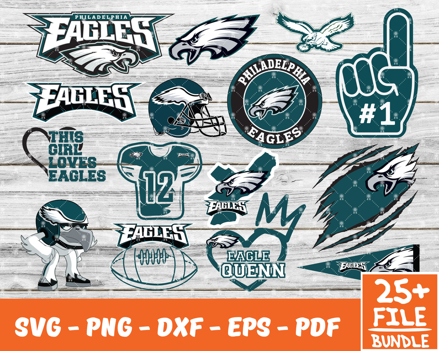 Philadelphia Eagles NFL Skull svg,eps,dxf,png file