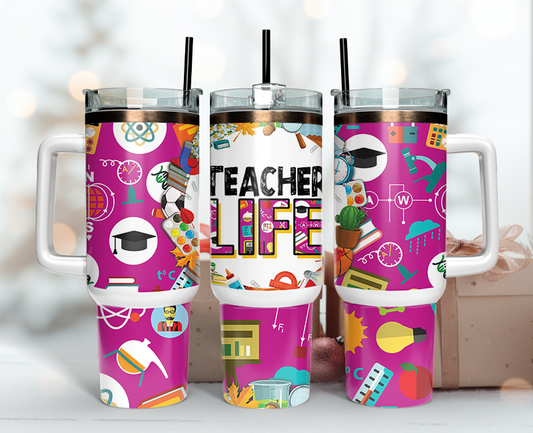 Teacher Tumbler Wrap 40oz, Teacher Tumbler Png 44