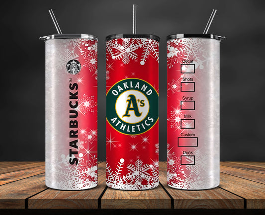 Oakland Athletics Png,Christmas MLB Tumbler Png , MLB Christmas Tumbler Wrap 45