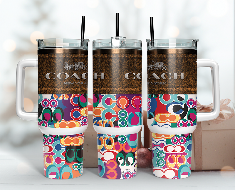 Coach Tumbler Wrap 40oz,Tumbler Wrap with Logo Fashion - Instant PNG File  46