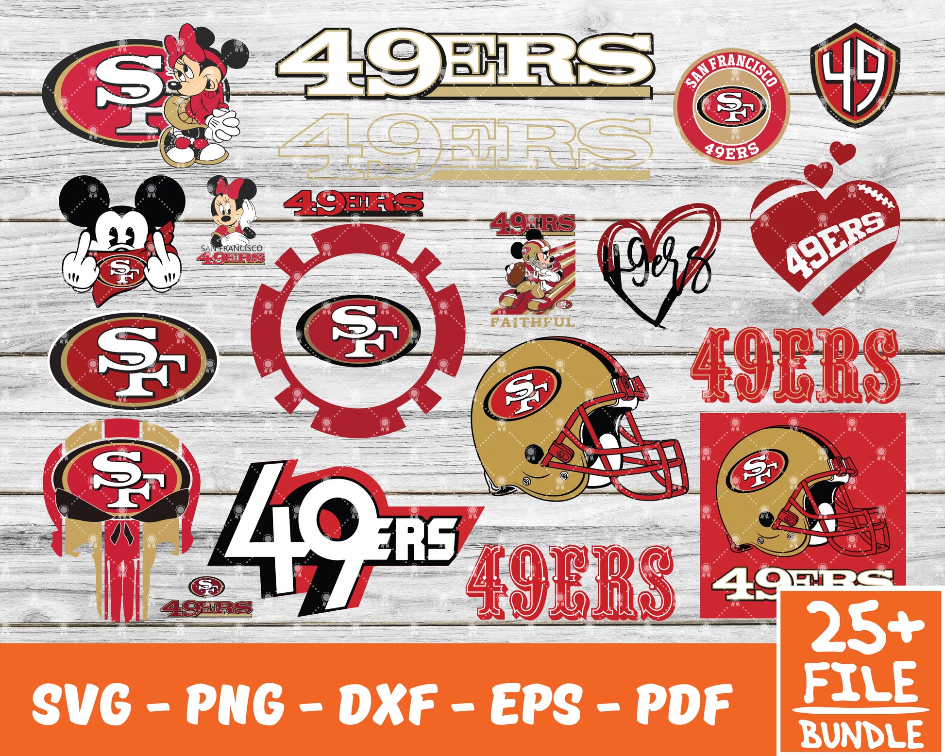 San Francisco 49ers logo Digital File (SVG cutting file + pdf+png+dxf)