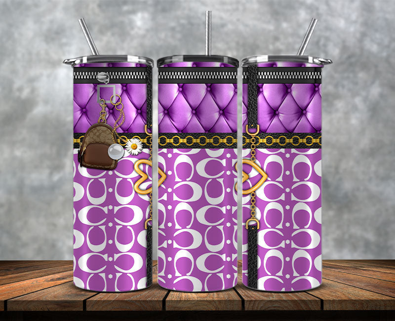 Fashion Tumbler Png, Luxury Skinny Tumbler, Coach Tumbler Png, Pattern ...