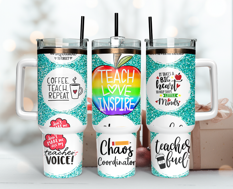 Teacher Tumbler Wrap 40oz, Teacher Tumbler Png 46